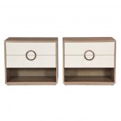 A PAIR OF CONTEMPORARY CREAM L