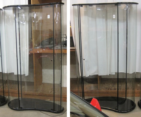 A PAIR OF CONTEMPORARY CURVED GLASS