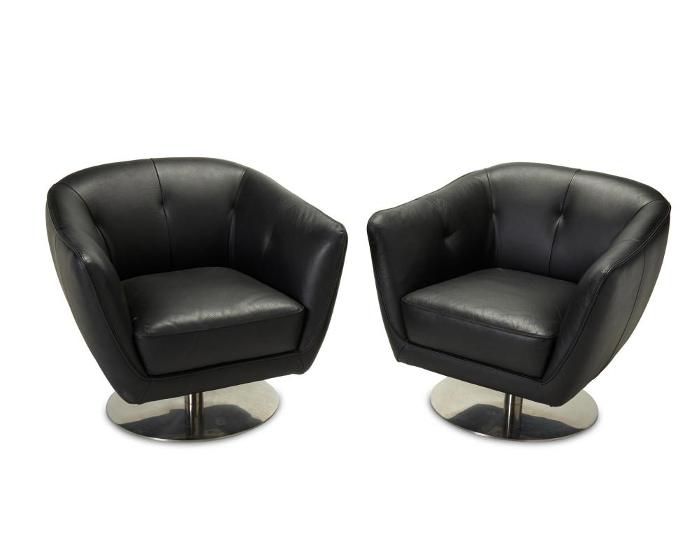 A PAIR OF CONTEMPORARY LEATHER