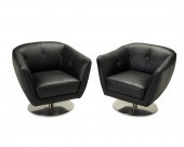 A PAIR OF CONTEMPORARY LEATHER