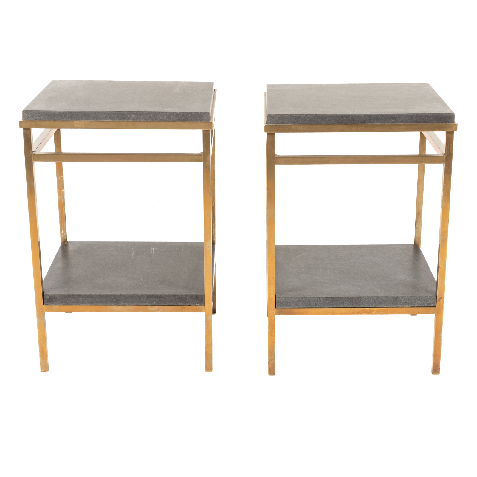 A PAIR OF CONTEMPORARY MARBLE TOP