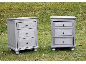A pair of contemporary three drawer