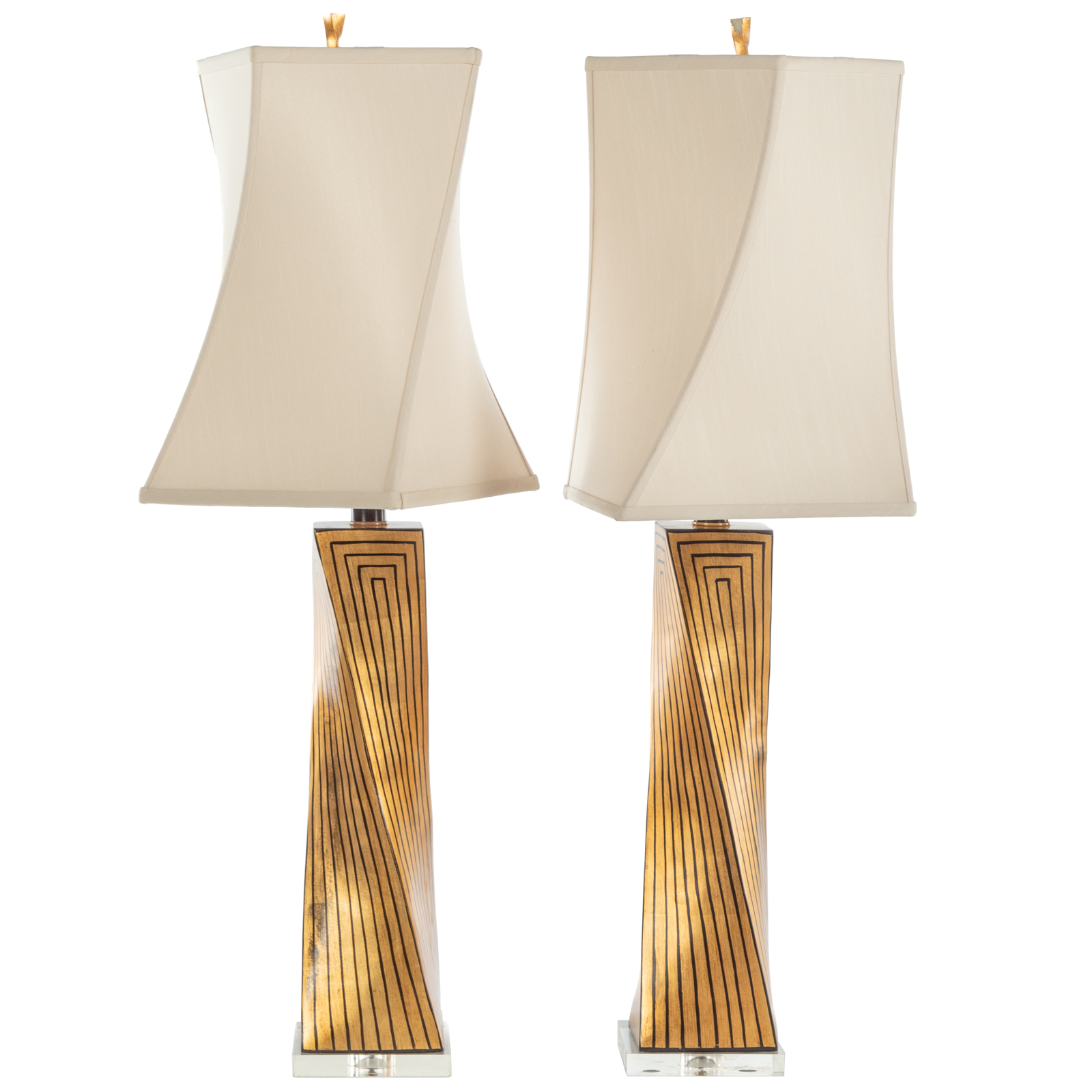 A PAIR OF CONTEMPORARY TWISTED WOOD