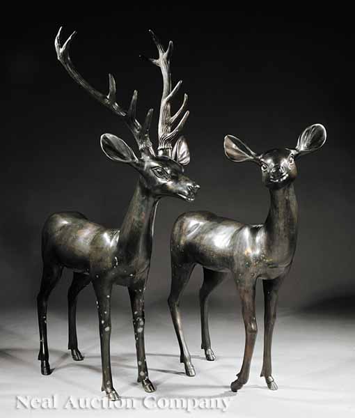 A Pair of Continental Bronze Garden