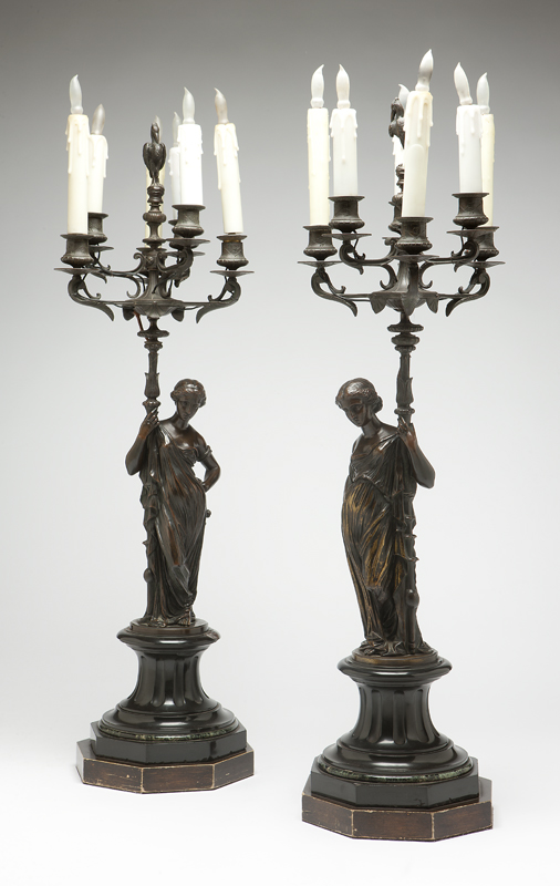 A pair of Continental bronze