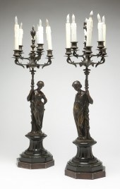 A pair of Continental bronze 6