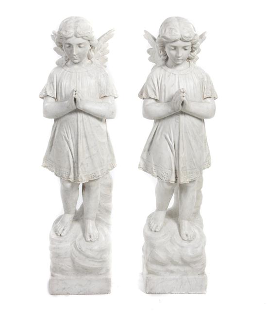 A Pair of Continental Carved Marble