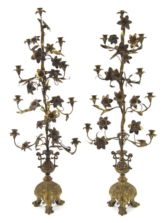 *A Pair of Continental Gilt Metal