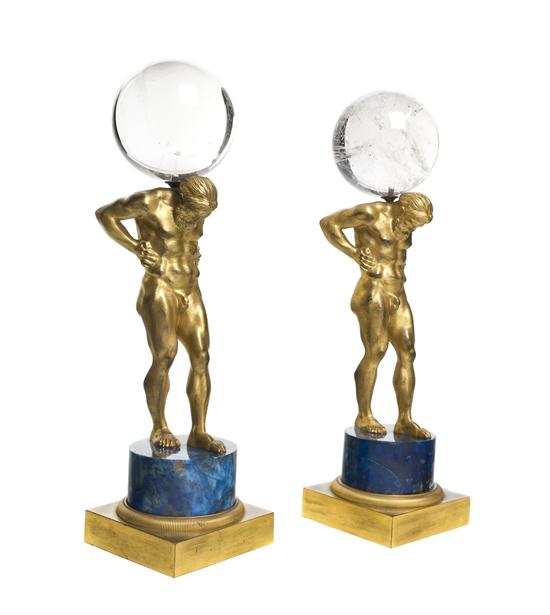 A Pair of Continental Gilt Bronze