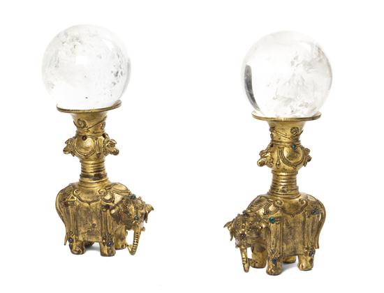 A Pair of Continental Gilt Metal