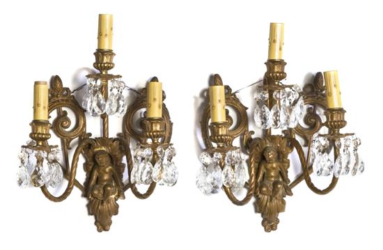 A Pair of Continental Gilt Metal