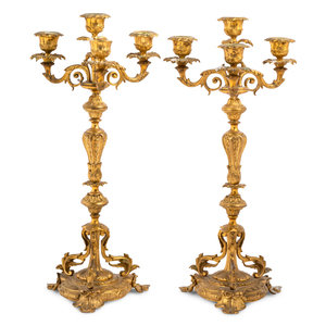 A Pair of Continental Gilt Metal