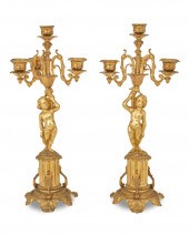 A PAIR OF CONTINENTAL GILT-BRO