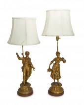 A PAIR OF CONTINENTAL GILT-MET