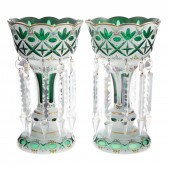 A PAIR OF CONTINENTAL GLASS LU