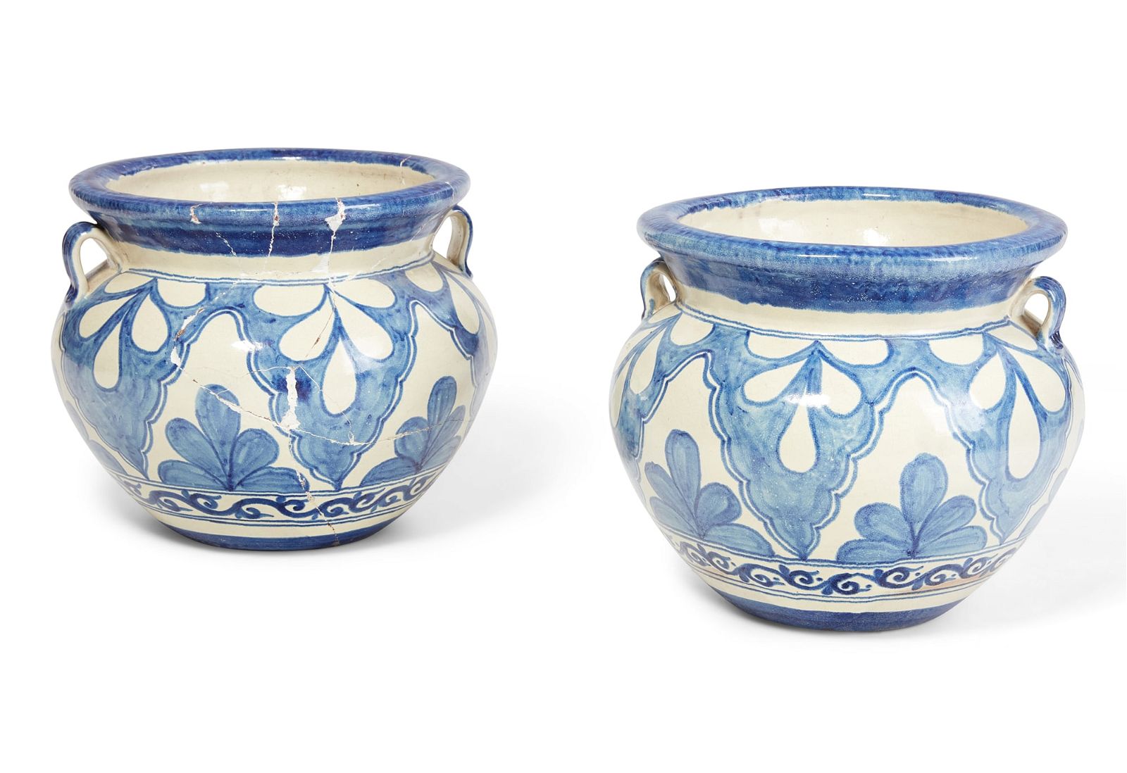 A PAIR OF CONTINENTAL GLAZED