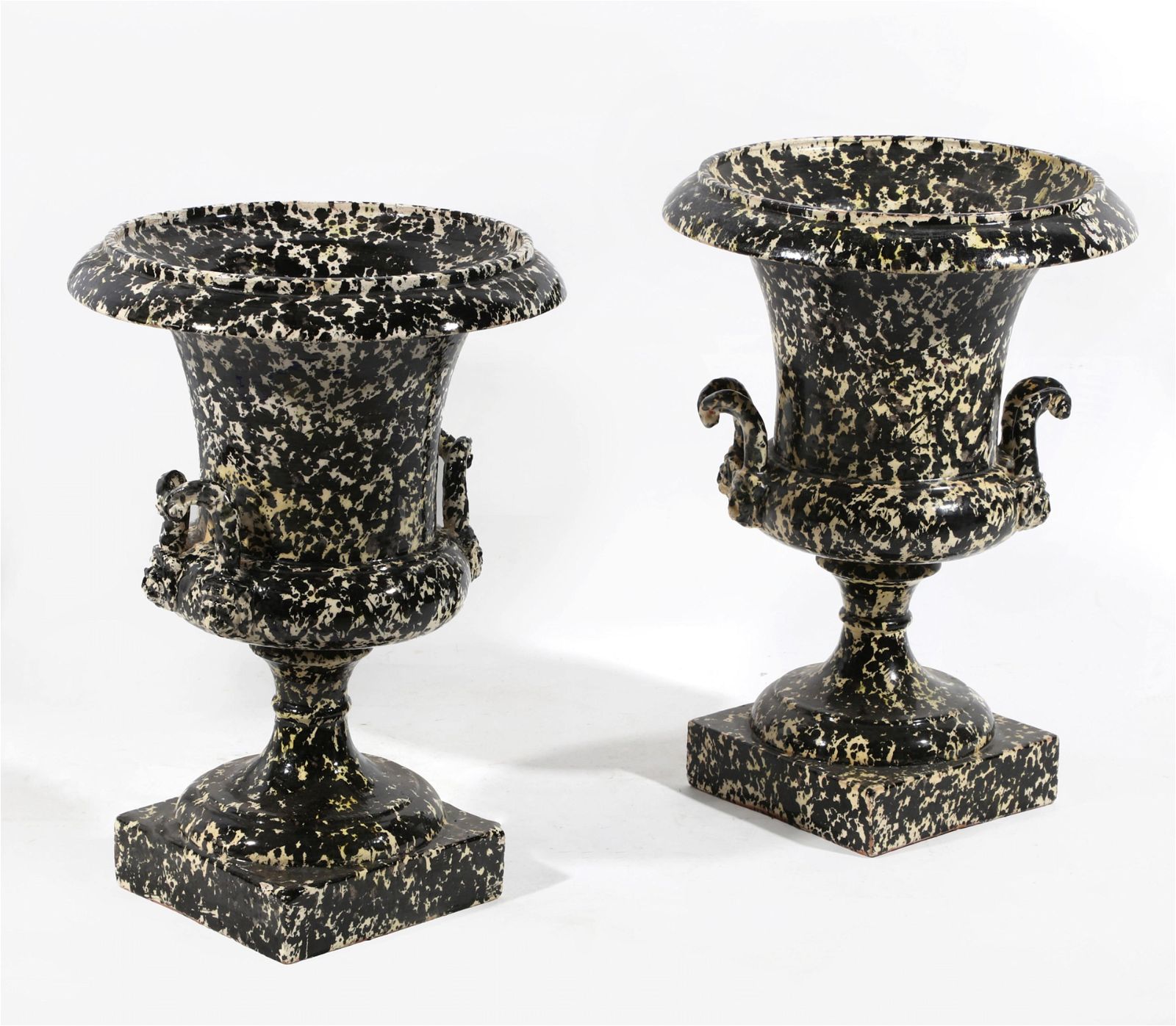 A PAIR OF CONTINENTAL GLAZED
