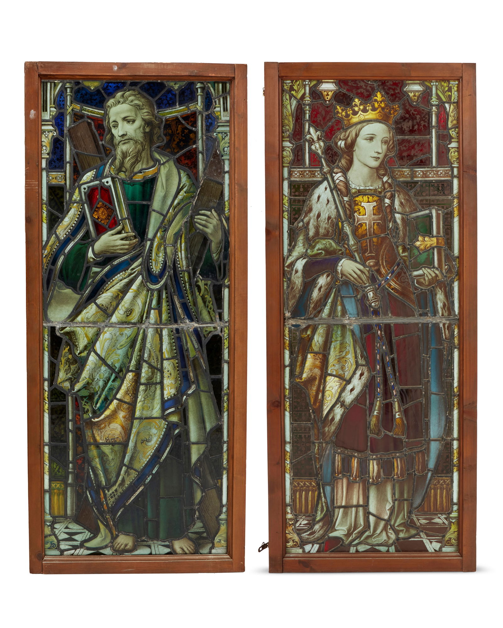 A PAIR OF CONTINENTAL LEADED