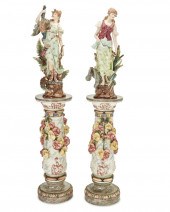 A PAIR OF CONTINENTAL MAJOLICA