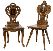 A PAIR OF CONTINENTAL MARQUETR