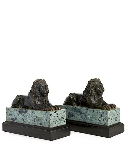 A PAIR OF CONTINENTAL PATINATED