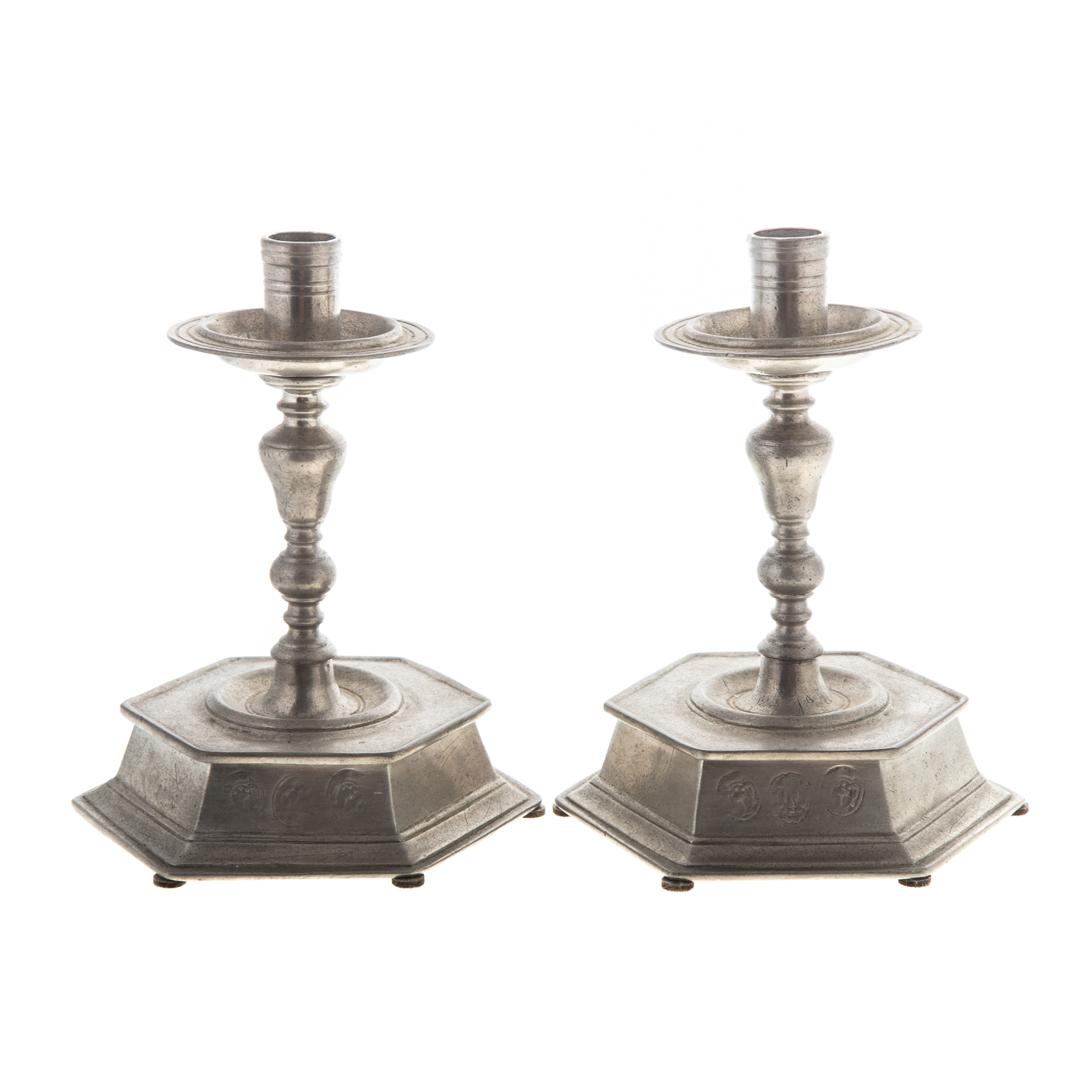 A PAIR OF CONTINENTAL PEWTER