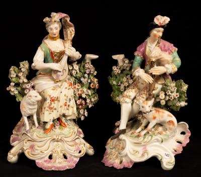 A pair of Continental porcelain