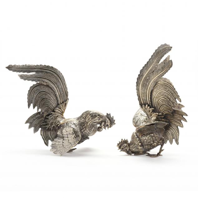A PAIR OF CONTINENTAL SILVERPLATE