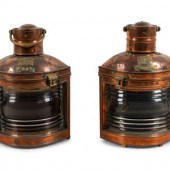 A Pair of Copper Ship Lanterns