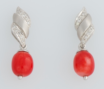 A Pair of Coral and Diamond