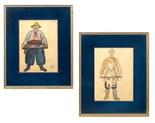 A PAIR OF COSTUME DESIGNS BY