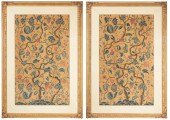 A PAIR OF CREWEL TAPESTRY PANE