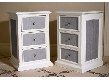 A pair of custom made white painted