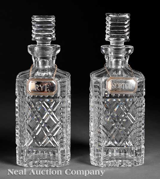 A Pair of Cut Crystal Decanters