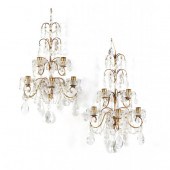 A PAIR OF CUT CRYSTAL DROP PRI