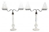 A Pair of Cut Glass Epergnes h