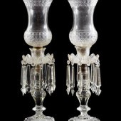A Pair of Cut Glass Girandoles