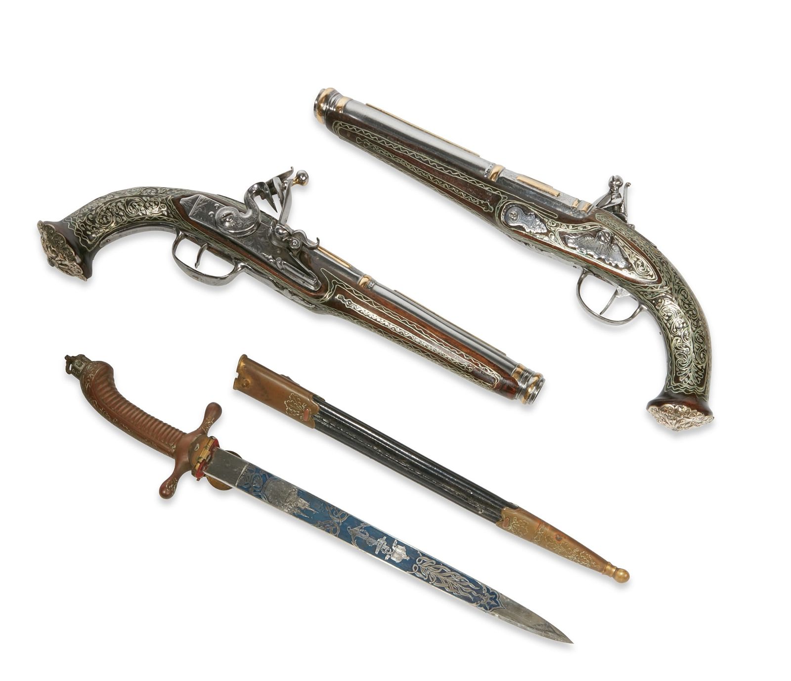 A PAIR OF DAMASCENE DUELING