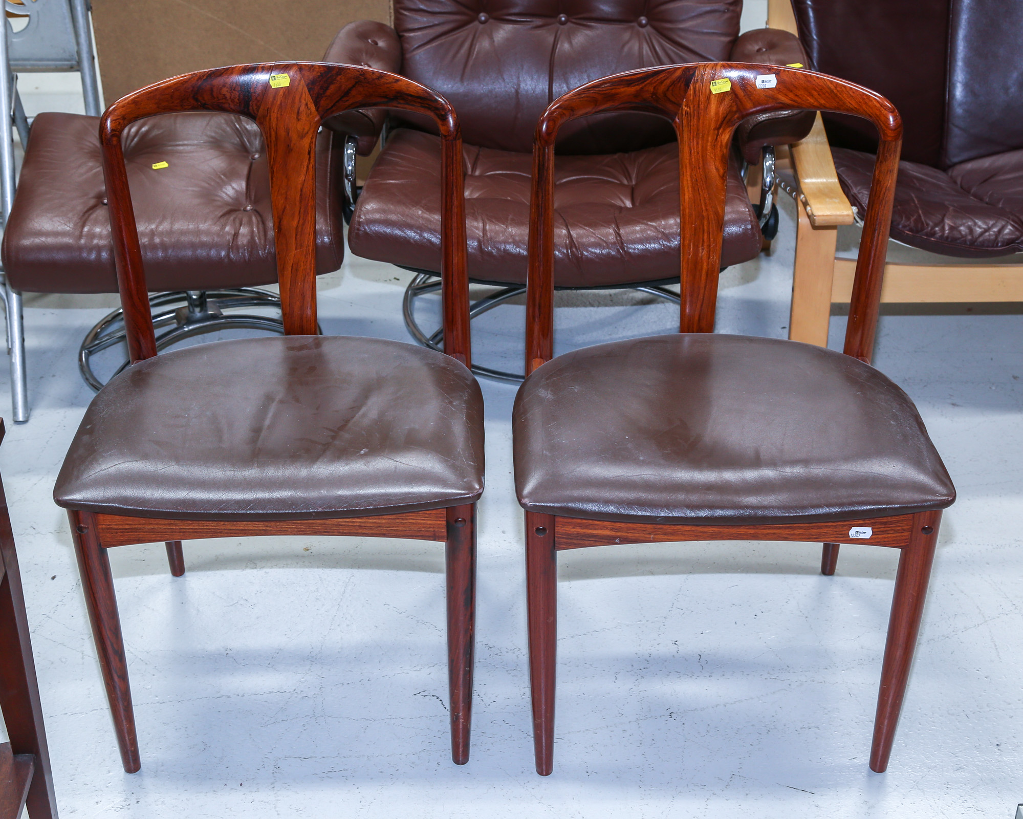 A PAIR OF DANISH FIGURED TEAK