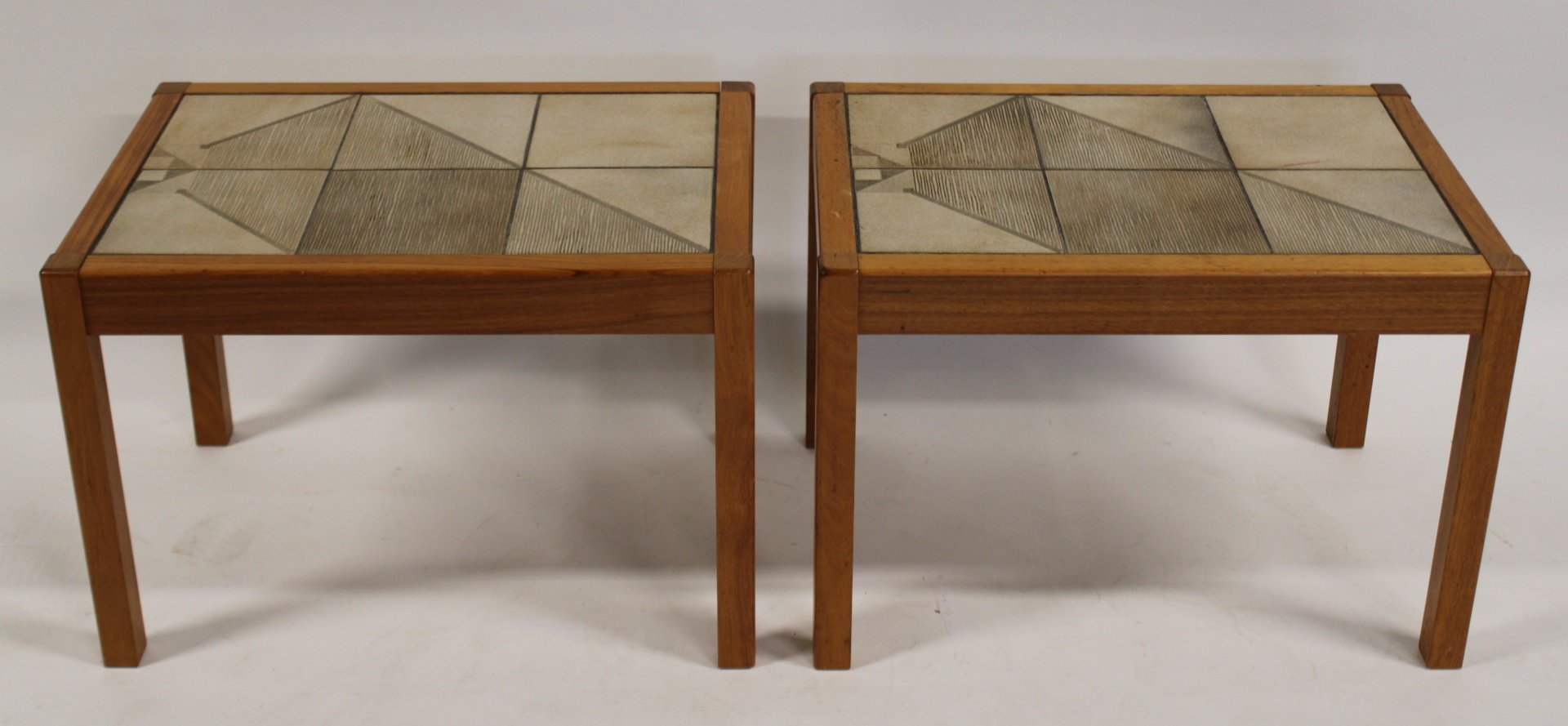 A PAIR OF DANISH MODERN TILE TOP