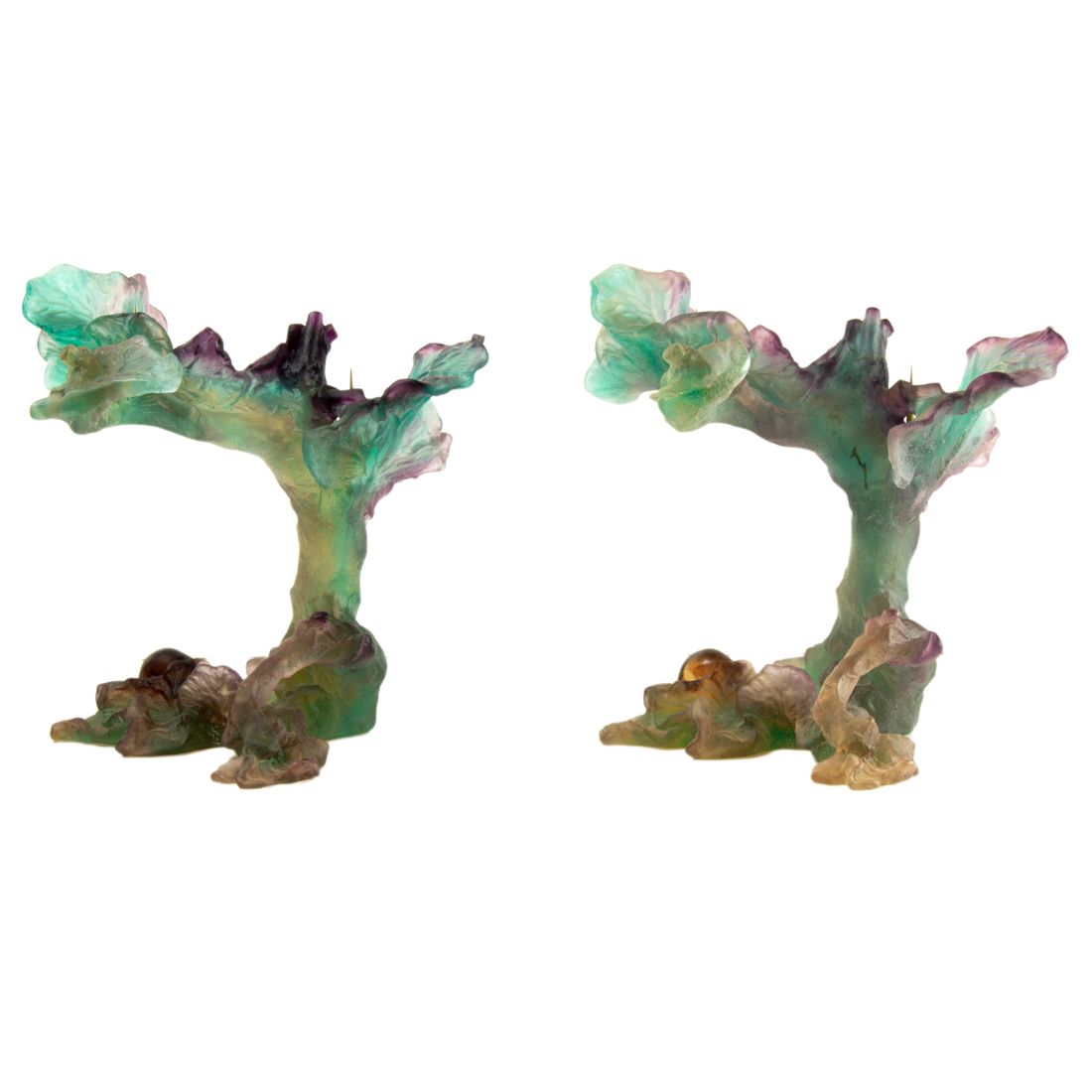 A PAIR OF DAUM PATE DE VERRE