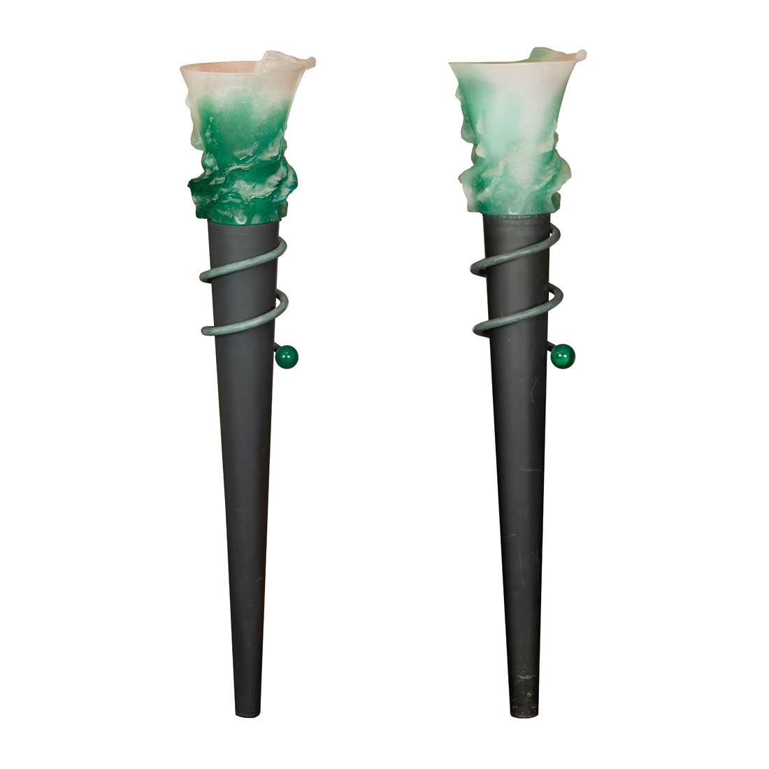 A PAIR OF DAUM PATE DE VERRE