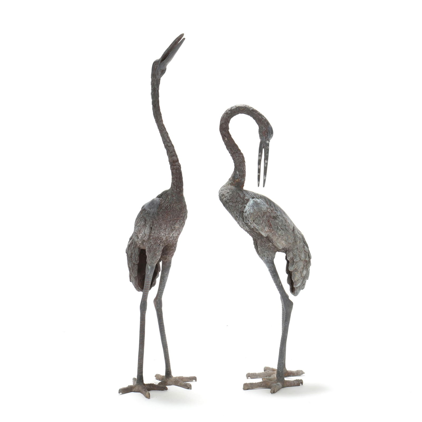 A PAIR OF DECORATIVE CAST BRONZE