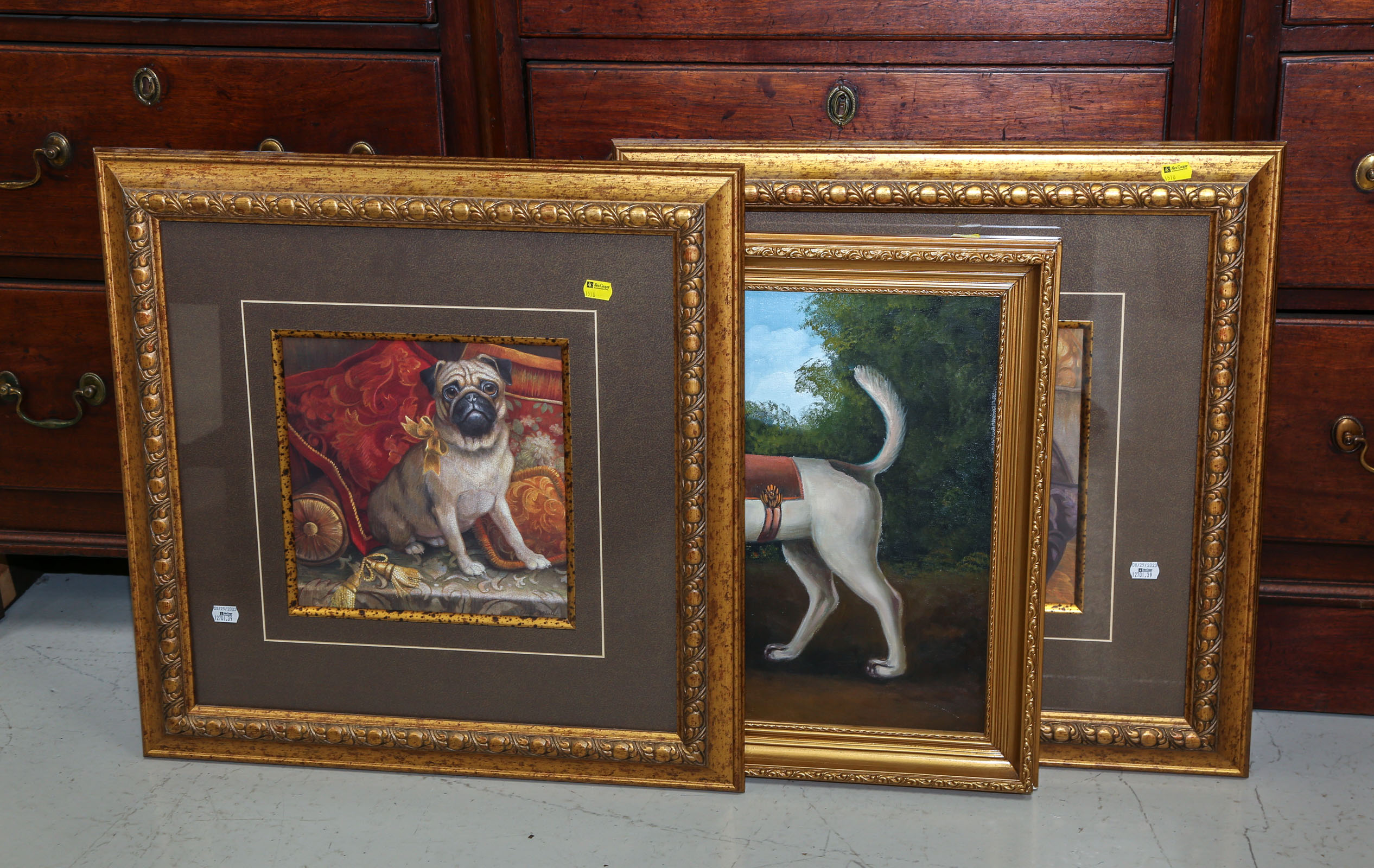 A PAIR OF DECORATIVE PRINTS & A