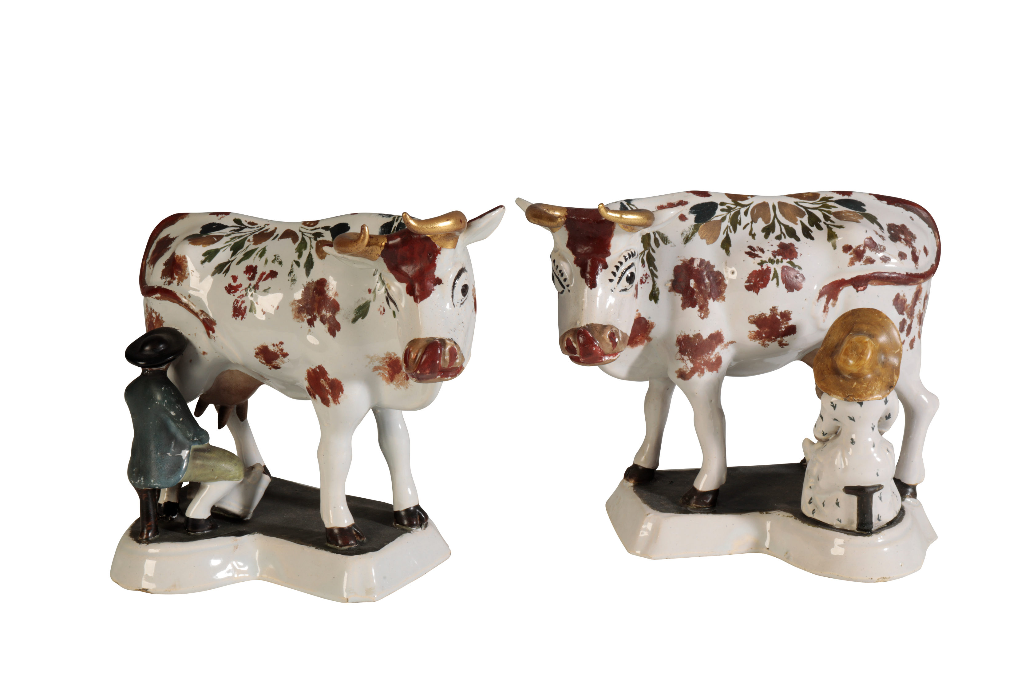 A PAIR OF DELFT POLYCHROME MODELS