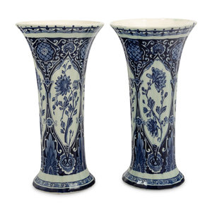 A Pair of Delft Ware Trumpet
