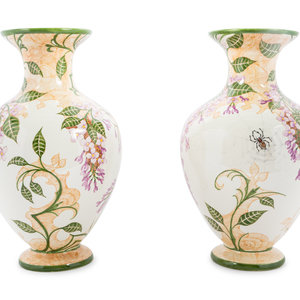 A Pair of Delft Ware Vases Dutch,