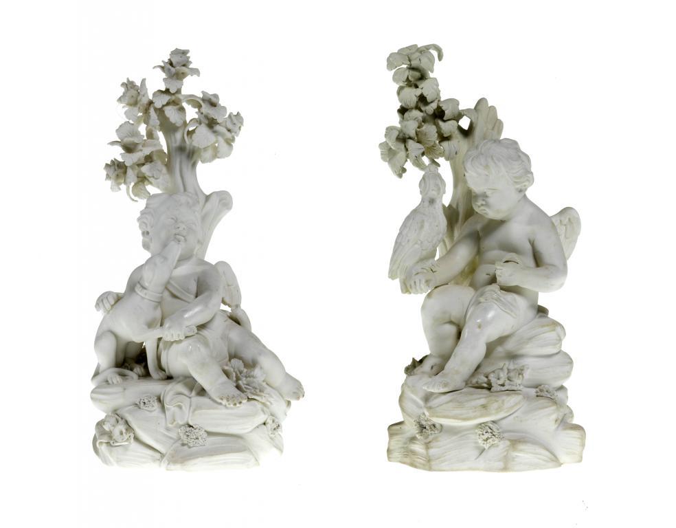 A PAIR OF DERBY BISCUIT FIGURES
