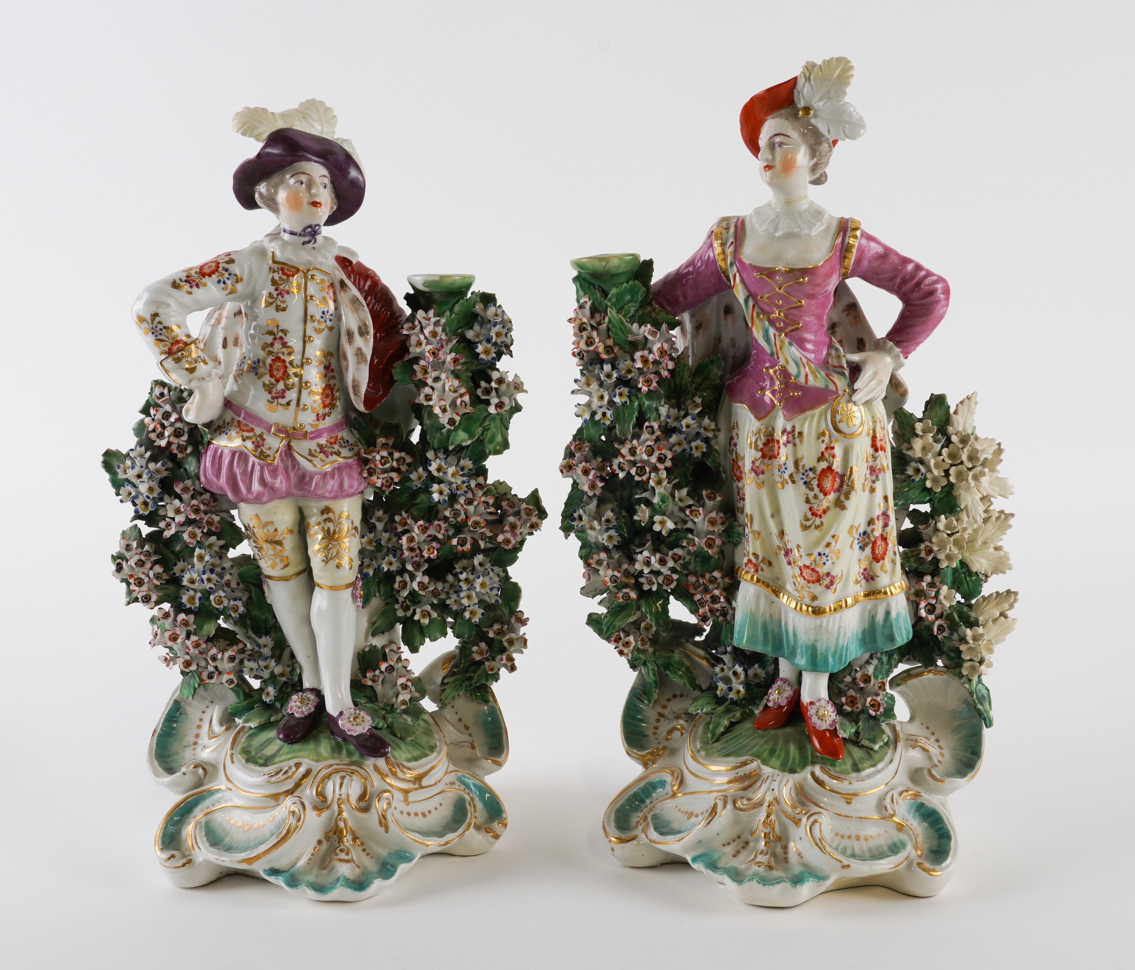 A PAIR OF DERBY CANDLESTICK FIGURES
