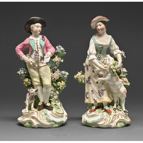 A pair of Derby figures of